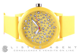 AMBROSIA PARIS montre Joy'Z Jaune en plastique avec Swarovski Ref. MOJOY07. NEUF!