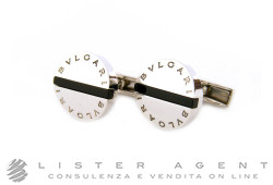 BULGARI Boutons de manchette en argent 925 et onyx Ref. GM854180. NEUF!