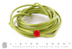 DODO by Pomellato Cordon en coton vert avec résine rouge Ref. DCVEM3R. NEUF!