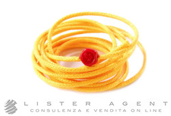 DODO by Pomellato Cordon moyen en coton jaune et résine rouge Ref. DCGIA2R. NEUF!