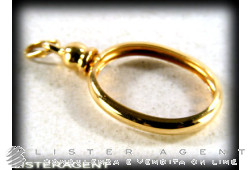 PENDANT porte-photo ovale en or jaune 18Kt. NEUF!