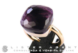 POMELLATO bague Nudo Assoluto en or rosé et blanc 18Kt avec améthyste Ref. AB704MO6OI. NEUF!