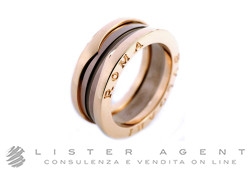 BULGARI bague à deux bandes Bzero1 Roma en or rosé 18Kt et cermet Ref. AN857844. NEUF!