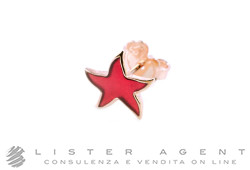 DODO by Pomellato mono boucle d'oreille Étoile de mer en or rosé 9Kt avec émail rouge corail Ref. DOHSTP9CTRK. NEUF!