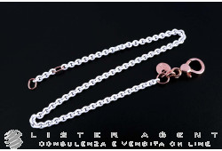 DODO by Pomellato bracelet en argent 925 laqué blanc CM 17 avec fermoir en or rosé 9Kt Ref. DB/ABI/9/17/K. NEUF!