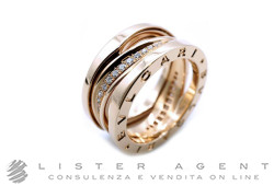 BULGARI bague Legend B.Zero1 Design en or rosé 18Kt avec diamants ct 0,18 Taille 14 Ref. AN858365. NEUF!