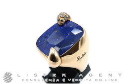 POMELLATO bague Ritratto en or rosé 18Kt avec lapis-lazuli ct 16,00 et diamants bruns ct 0,65 Taille 54 Ref. AB713MBR7L. NEUF!