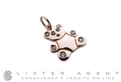 DODO by Pomellato pendentif Ours en or rosé 9Kt avec diamants bruns et noirs et émail Ref. DMORSO/9/BBBR/K. NEUF!