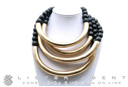 MONIES collier en bois et plaqué or Ref CL24724KG. NEUF!