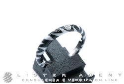 ADOLFO COURRIER anello in oro bianco 18Kt con diamante e smalto bianco e nero Mis 14.5 Ref. ANP2TBW04. NUOVO!