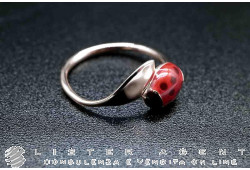 DODO bague Coccinelle en or rosé 9Kt et émail Ref. ADCOC/9/K. NEUF!