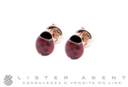 DODO boucles d'oreilles Coccinelle en or rosé 9Kt et émail Ref. DOHCOC/9/K. NEUF!