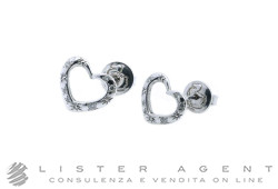 DODO boucles d'oreilles Heart Silhouette en or blanc 9Kt et diamants Ref. DOHCUT/9B/B/K. NEUF!