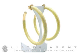 BOUCLES D'OREILLES en métal plaqué or jaune et paillettes jaunes Ref. OR01MS. NEUF!