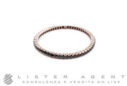 BRACELET extensible en argent 925 plaqué or rosé et pierres noires Ref. BRS008. NEUF!