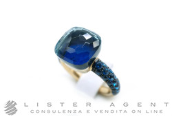 POMELLATO anello Nudo Deep Blue in oro rosa e bianco 18Kt con Topazio London e  topazi Mis 12 Ref. A.B904O6TLTTK. NUOVO!