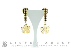 ORECCHINI Fiori in metallo placcato oro con pietre viola Ref. BOOR27. NUOVI!