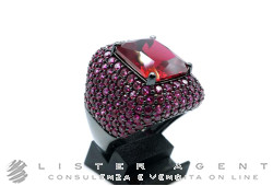 DAGO JEWELS MILANO anello in argento 925 PVD con pietre semipreziose rosse Ref. ANRN041N. NUOVO!