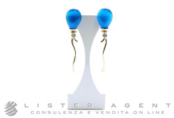 ULTIMA EDIZIONE boucles d'oreilles Ballons en argent 925 plaqué or jaune avec zircons et pierres Ref, BOOA06172. NEUF!