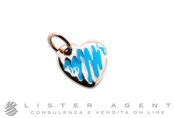 DODO by Pomellato ciondolo Cuore in oro rosa 9Kt e smalto blu Ref. DMCUORG/9/LBLU. NUOVO!