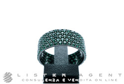 ANELLO Fascia in argento brunito e pietre verdi Ref. AN33. NUOVO!