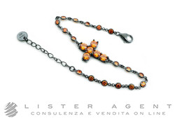 BRACCIALE in argento 925 brunito e pietre arancio Ref. BR078ON. NUOVO!