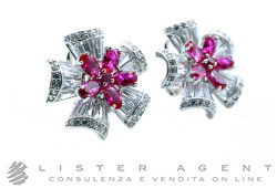 ORECCHINI in argento 925 con zirconi e pietre rosse Ref. BOOA06658. NUOVO!