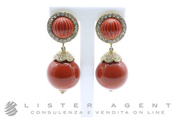 CARLO ZINI orecchini in metallo placcato oro giallo e strass con resina Ref. BOMO4150. NUOVI!