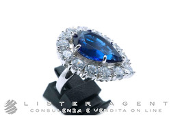 ULTIMA EDIZIONE anello in argento 925 con zirconi e pietra blu Mis 14 Ref. ANAA02458. NUOVO!