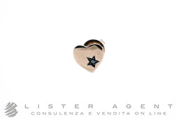 DODO by Pomellato orecchino singolo Cuore in oro rosa 9K con diamante black ct 0.015 Ref. DHB7001_HEARS_DBK9R. NUOVO!