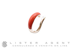 DODO by Pomellato Earcuff Rondelle in argento 925 placcato oro rosa 18Kt con smalto rosso Ref. DHC3007_RONDE_RORAG. NUOVO!