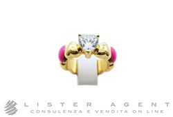 CHIARA FERRAGNI anello Cuore in metallo placcato oro rosa con zircone e smalto rosa Misura 14 Ref. J19AWD09014. NUOVO!