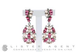 CARLO ZINI orecchini in metallo e zirconi colorati Ref. VO1200. NUOVI!