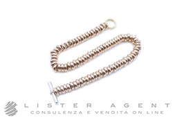 DODO by Pomellato bracciale Rondelle in oro rosa 9Kt, catena e t-bar in argento 925 e anello brisè in oro giallo 18K Misura M Ref. DBB9103_RONDE_R9R9A. NUOVO!