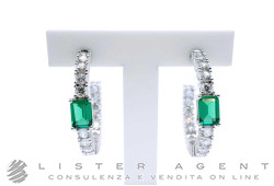 CHIARA FERRAGNI orecchini Smeraldo in metallo con zircone verde e bianchi Ref. J19AWJ14. NUOVI!