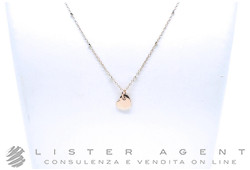 DODO collana Mini Cuore in oro rosa 9Kt e oro bianco 9Kt rodiato con charm cuore modello mini in oro rosa 9Kt e piastrina in oro rosa 9Kt Ref. DCC4003_HEART_0009R. NUOVA!