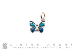 DODO ciondolo Farfalla in oro rosa 9Kt e smalto blu Ref. DMC2022-BFLYS-EBL9R. NUOVO!