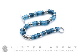 DODO bracciale Rondelle in argento 925 e plastica riciclata blu Ref. DBC5002-RONDE-ABLAG. NUOVO!