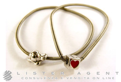 Bracelet extensible KIDULT en acier avec Dado Love et Tartaruga en argent 925 Ref. A5. NEUF!