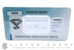 DIAMANTE blisterato cert. IGI ct 0,03 G VS2 Ref. 320864611. NUOVO!