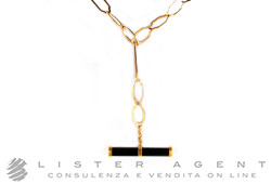 POMELLATO collier Victoria en or rose sabbiato 18Kt et Jet Ref. CA803O7OU. NEUF!