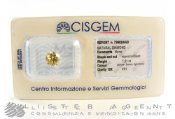 Blister DIAMOND ct 1,51 Jaune-Brun certifié par CISGEM N. 73902IAAB