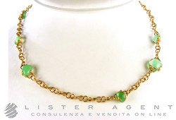 POMELLATO collier Capri en or rose 18Kt avec cristal de roche et crisopasio Ref. CA705WO7JCP. NEUF!