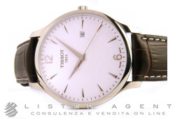 TISSOT Tradition en acier blanc Ref. T0636101603700. NEUF!