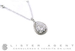 SALVINI collier Goccia en or blanc 18kt et diamants ct 0,15 G/H Ref. 20071574. NEUF!