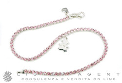 LeBebé bracelet Tennis Bimba en or blanc 18Kt avec diamant ct 0.003 G et topazes roses Ref. LBB131. NEUF!