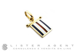 GIOVEPLUVIO pendentif Mini C Marinara Flag en or jaune 18Kt avec émail Ref. C93P/C. NEUF! 