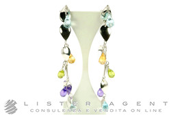 MARCO BICEGO boucles d'oreilles Gipsy en or blanc 18Kt et pierres naturelles Réf OG253-MIX39. NEUF!