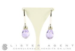 ZOCCAI boucles d'oreilles en or blanc 18Kt avec diamants ct 0,04 et améthyste. NEUF!