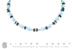 ZOCCAI collier en or blanc 18Kt avec diamants, turquoise et onyx. NEUF!